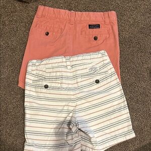 Janie and Jack Coral and White Striped Shorts Set